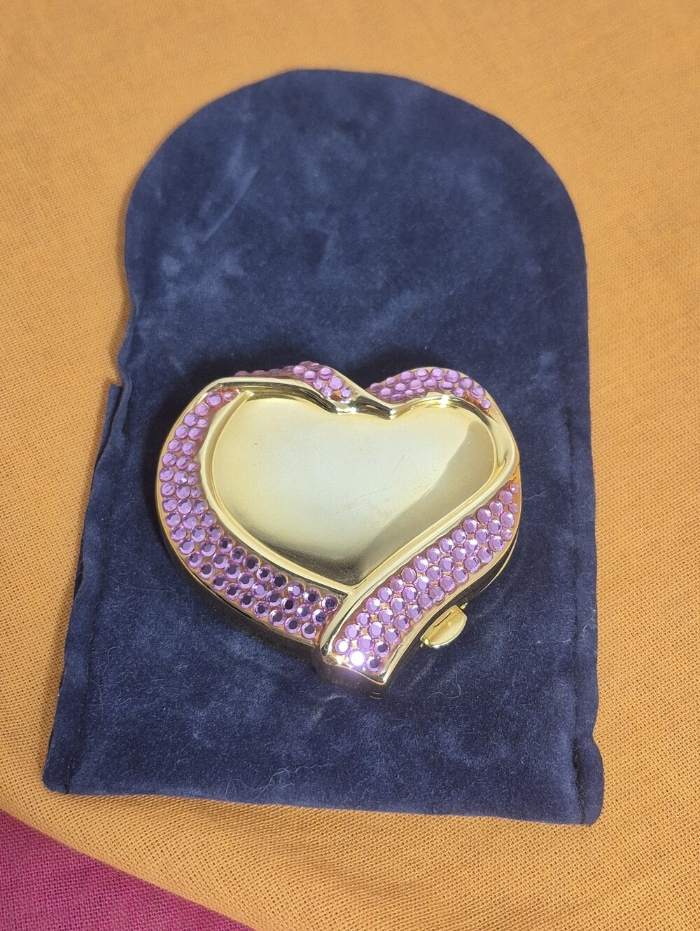Vtg. Estee Lauder Pink Ribbon Lucidity Compact Swarovski Crystals 2001